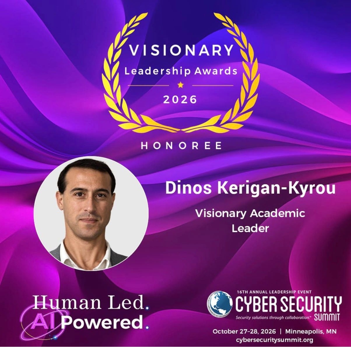 Dinos Kerigan-Kyrou Wins Visionary Academic Leadership Award